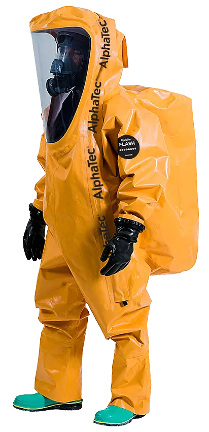 Ansell AlphaTec FLASH typ CV/VP1 — gazoszczelny kombinezon ochrony typu 1 / poziomu A — Kombinezony specjalistyczne | SafeTech — 3