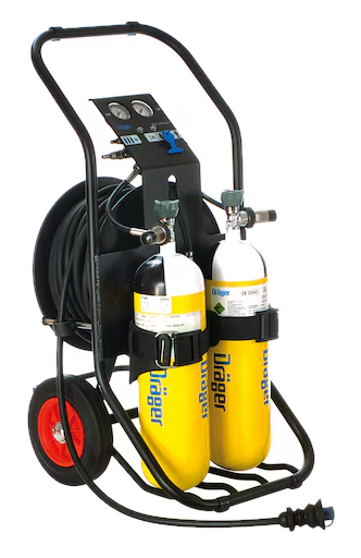 Dräger PAS® AirPack 1 — przewoźny system zasilania powietrzem oddechowym