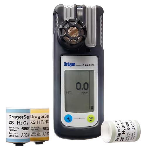 Dräger X-am® 5100 — detektor jednogazowy do gazów reaktywnych (HF, HCl, H₂O₂, hydrazyna)