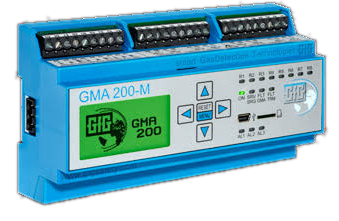 GfG GMA200-MT — centrala stacjonarnego systemu detekcji gazów (szyna DIN)