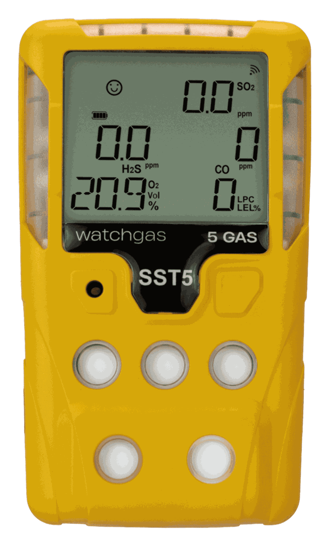 WatchGas SST5 — kompaktowy detektor wielogazowy (1–5 gazów)